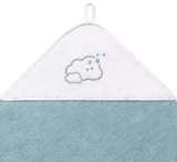 Полотенце с капюшоном BabyOno Облака, 100х100 см, голубой с белым (142/09) - Pampik - 2