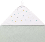 Рушник з капюшоном BabyOno Крапельки, 100х100 см, сірий з білим (142/11) - Pampik - 2
