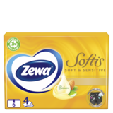 Паперові хустки Zewa Soft Sensitive, 9 шт. х 6 уп.