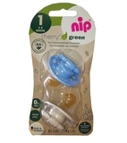 Круглая пустышка Nip Вишенка Зеленая серия, 0-6 мес., голубой с белым, 2 шт. (91012) - Pampik