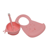Набір першого силіконового посуду Kinderenok Happy Meal, рожевий (250220) - Pampik - 2