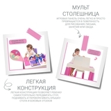 Дитячий функціональний столик і стільчик Poppet 5 в 1, рожевий (PP-002P) - Pampik - 8
