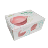 Силіконова тарілка на присоску Kinderenok Happy Meal, рожевий (201113) - Pampik - 6