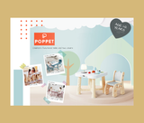 Дитячий функціональний столик і два стільчики Poppet Монохром, синій (PP-001M) - Pampik - 15