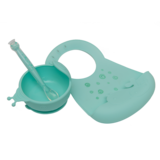 Набір першого силіконового посуду Kinderenok Happy Meal, блакитний (260220) - Pampik - 2