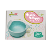 Набір першого силіконового посуду Kinderenok Happy Meal, блакитний (260220) - Pampik - 4