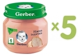 Набір пюре Gerber Ніжна індичка, 400 г (5 баночок по 80 г) - Pampik