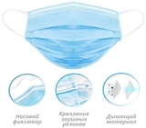 Маска одноразовая медицинская защитная, 50 шт. (953) - Pampik - 3