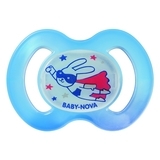 Силиконовая ортодонтическая пустышка Baby-Nova Good Night, р.1, 0-6 мес., голубой (3962477) - Pampik