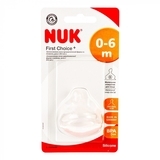 Ортодонтическая соска для бутылочки Nuk First Choice Plus, силиконовая, р.1 (3952752) - Pampik - 2
