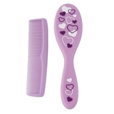 Расческа и щетка Baby-Nova с натуральной щетиной, розовый (3965303) - Pampik