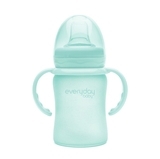 Скляний дитячий поїльник Everyday Baby з силіконовим захистом, 150 мл, м'ятний (10307) - Pampik