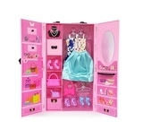 Ігровий набір Меблі для ляльок Qunxing toys Гардероб з одягом (YS1905-11) - Pampik