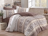 Комплект постільної білизни Hobby Poplin Carla, поплін, 220х160 см, коричневий (116818_1,5) - Pampik