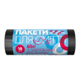 Пакеты для мусора Добра Господарочка, с завязками-ушками, 60 л, 18 шт., черный - Pampik
