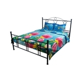 Комплект постельного белья Руно Тюльпаны, микрофибра, 215х143 см, голубой (1.52Тюльпани) - Pampik