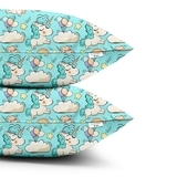 Набір наволочок Cosas Єдиноріг, ранфорс, 70х50 см, бірюзовий, 2 шт. - Pampik - 2