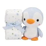 Плед Interbaby Flecce plush toy pinguin blue, блакитний (8100259) - Pampik