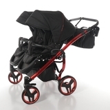 Універсальна коляска для двійні 2 в 1 Junama Diamond Individual Duo 01, чорний на червоній рамі (JD-IN-DUO-01) - Pampik - 8