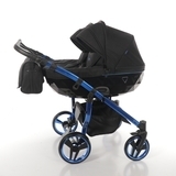 Універсальна коляска для двійні 2 в 1 Junama Diamond Individual Duo 02, чорний на синій рамі (JD-IN-DUO-02) - Pampik - 4