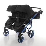 Універсальна коляска для двійні 2 в 1 Junama Diamond Individual Duo 02, чорний на синій рамі (JD-IN-DUO-02) - Pampik - 12