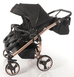 Універсальна коляска для двійні 2 в 1 Junama Diamond Individual Duo 03, чорний на бронзовій рамі (JD-IN-DUO-03) - Pampik - 6