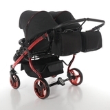 Універсальна коляска для двійні 2 в 1 Junama Diamond Individual Duo 01, чорний на червоній рамі (JD-IN-DUO-01) - Pampik - 10