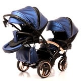 Універсальна коляска для двійні 2 в 1 Junama Fluo line Duo Slim 01, синій (J-Fl-DUOs-01) - Pampik - 7