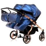 Універсальна коляска для двійні 2 в 1 Junama Fluo line Duo 01, синій (J-Fl-DUO-01) - Pampik - 6