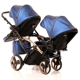 Універсальна коляска для двійні 2 в 1 Junama Fluo line Duo Slim 01, синій (J-Fl-DUOs-01) - Pampik - 8