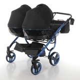 Універсальна коляска для двійні 2 в 1 Junama Diamond Individual Duo 02, чорний на синій рамі (JD-IN-DUO-02) - Pampik - 5