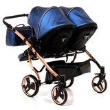 Універсальна коляска для двійні 2 в 1 Junama Fluo line Duo 01, синій (J-Fl-DUO-01) - Pampik - 9