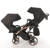 Універсальна коляска для двійні 2 в 1 Junama Diamond Individual Duo Slim 03, чорний на бронзовій рамі (JD-IN-DUOs-03) - Pampik - 8