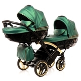 Універсальна коляска для двійні 2 в 1 Junama Fluo line Duo Slim 02, зелений (J-Fl-DUOs-02) - Pampik