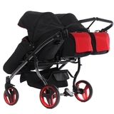 Універсальна коляска для двійні 2 в 1 Junama Diamond S-line Duo 01, чорний з червоним (JD-SL-DUO-01) - Pampik - 7