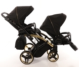 Універсальна коляска для двійні 2 в 1 Junama Diamond S-line Duo Slim 02, чорний (JD-SL-DUOs-02) - Pampik - 6