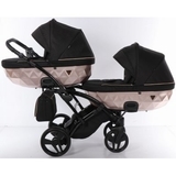 Універсальна коляска для двійні 2 в 1 Junama Mirror Satin Duo Slim 02, чорний з бронзовим (J-MS-DUOs-02) - Pampik - 4