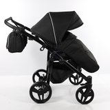 Універсальна коляска для двійні 2 в 1 Junama Mirror Satin Duo 01, чорний з сріблястим (J-MS-DUO-01) - Pampik - 14
