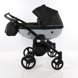Універсальна коляска для двійні 2 в 1 Junama Mirror Satin Duo 01, чорний з сріблястим (J-MS-DUO-01) - Pampik - 7