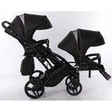 Універсальна коляска для двійні 2 в 1 Junama Mirror Satin Duo Slim 02, чорний з бронзовим (J-MS-DUOs-02) - Pampik - 12