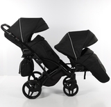 Універсальна коляска для двійні 2 в 1 Junama Mirror Satin Duo Slim 01, чорний з сріблястим (J-MS-DUOs-01) - Pampik - 5