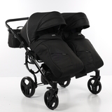 Універсальна коляска для двійні 2 в 1 Junama Mirror Satin Duo 01, чорний з сріблястим (J-MS-DUO-01) - Pampik - 12