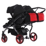 Універсальна коляска для двійні 2 в 1 Junama Diamond S-line Duo 01, чорний з червоним (JD-SL-DUO-01) - Pampik - 8