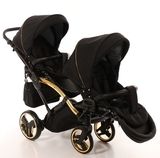 Універсальна коляска для двійні 2 в 1 Junama Diamond S-line Duo Slim 02, чорний (JD-SL-DUOs-02) - Pampik - 5