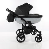 Універсальна коляска для двійні 2 в 1 Junama Mirror Satin Duo 01, чорний з сріблястим (J-MS-DUO-01) - Pampik - 11