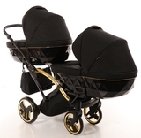 Універсальна коляска для двійні 2 в 1 Junama Diamond S-line Duo Slim 02, чорний (JD-SL-DUOs-02) - Pampik - 2