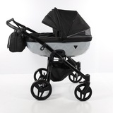 Універсальна коляска для двійні 2 в 1 Junama Mirror Satin Duo 01, чорний з сріблястим (J-MS-DUO-01) - Pampik - 6