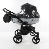 Універсальна коляска для двійні 2 в 1 Junama Mirror Satin Duo 01, чорний з сріблястим (J-MS-DUO-01) - Pampik - 8