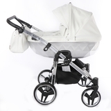 Універсальна коляска для двійні 2 в 1 Junama Mirror Satin Duo 04, білий з сріблястим (J-MS-DUO-04) - Pampik - 10