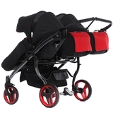Універсальна коляска для двійні 2 в 1 Junama Diamond S-line Duo 01, чорний з червоним (JD-SL-DUO-01) - Pampik - 9